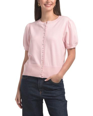 Short Sleeve Button Front Cardigan | TJ Maxx