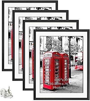 Giftgarden 24x36 Poster Frames Matted to Display 20x30 Photo, 4 Pack 24 by 36 Inch Black Picture ... | Amazon (US)