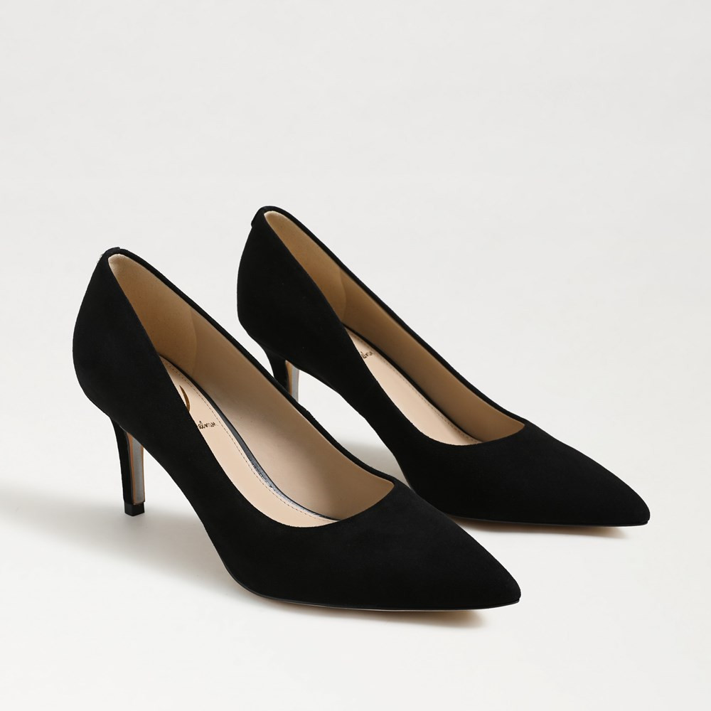 Sam Edelman Vienna Kitten Pump Black Suede 7.0 | Sam Edelman CA