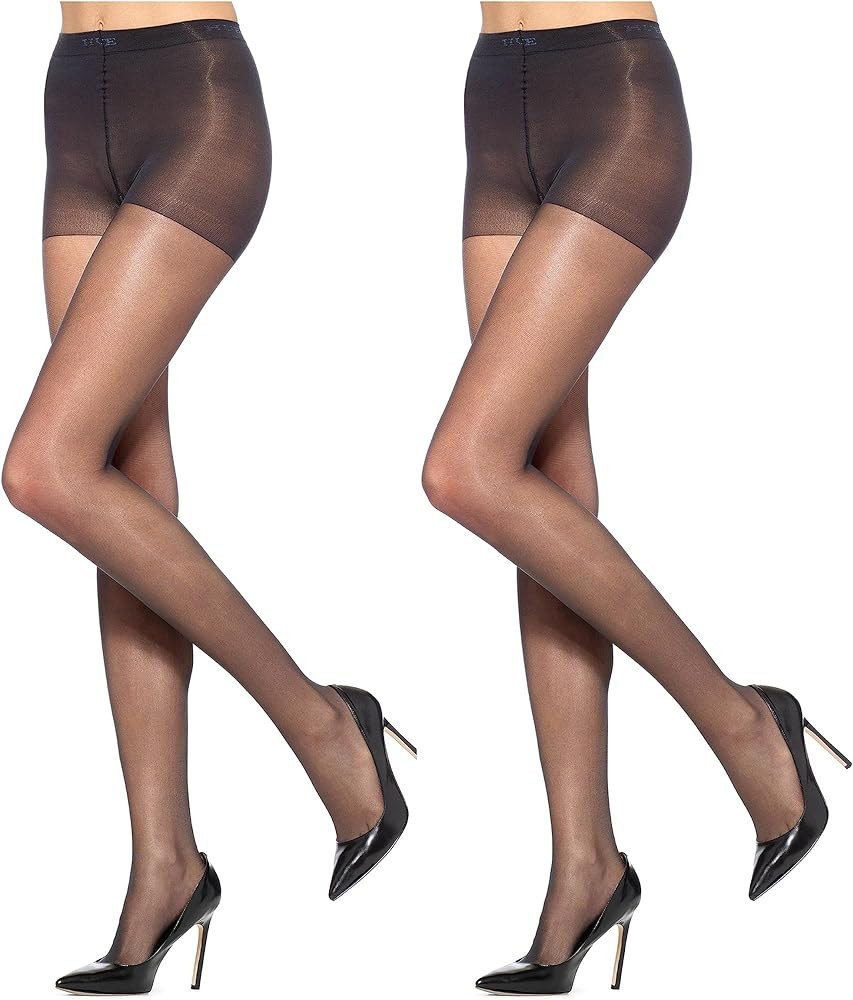 HUE Women's 2 Pack Sheer Tights Assorted Womens Tights Including Control Top, Fishnet, Lace, Toel... | Amazon (US)
