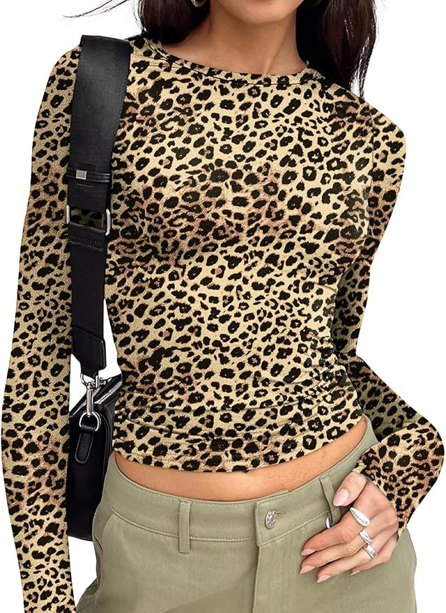 Trendy Queen Womens Long Sleeve T Shirts Fall Fashion 2026 Basic Crop Tops Going Out Outfits Y2k ... | Amazon (US)