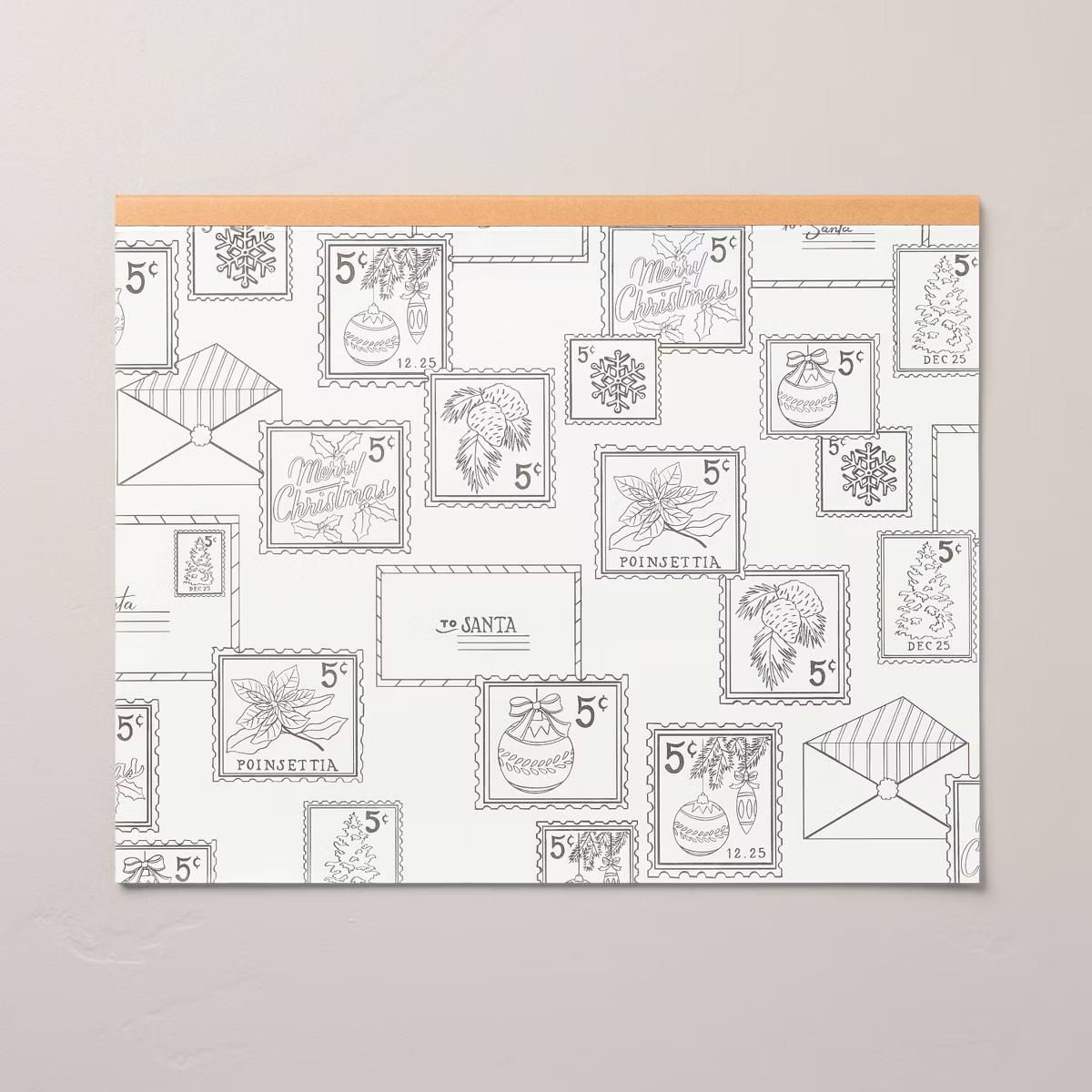 24ct Vintage Christmas Stamp Disposable Paper Coloring Placemats Black/White - Hearth & Hand™ w... | Target