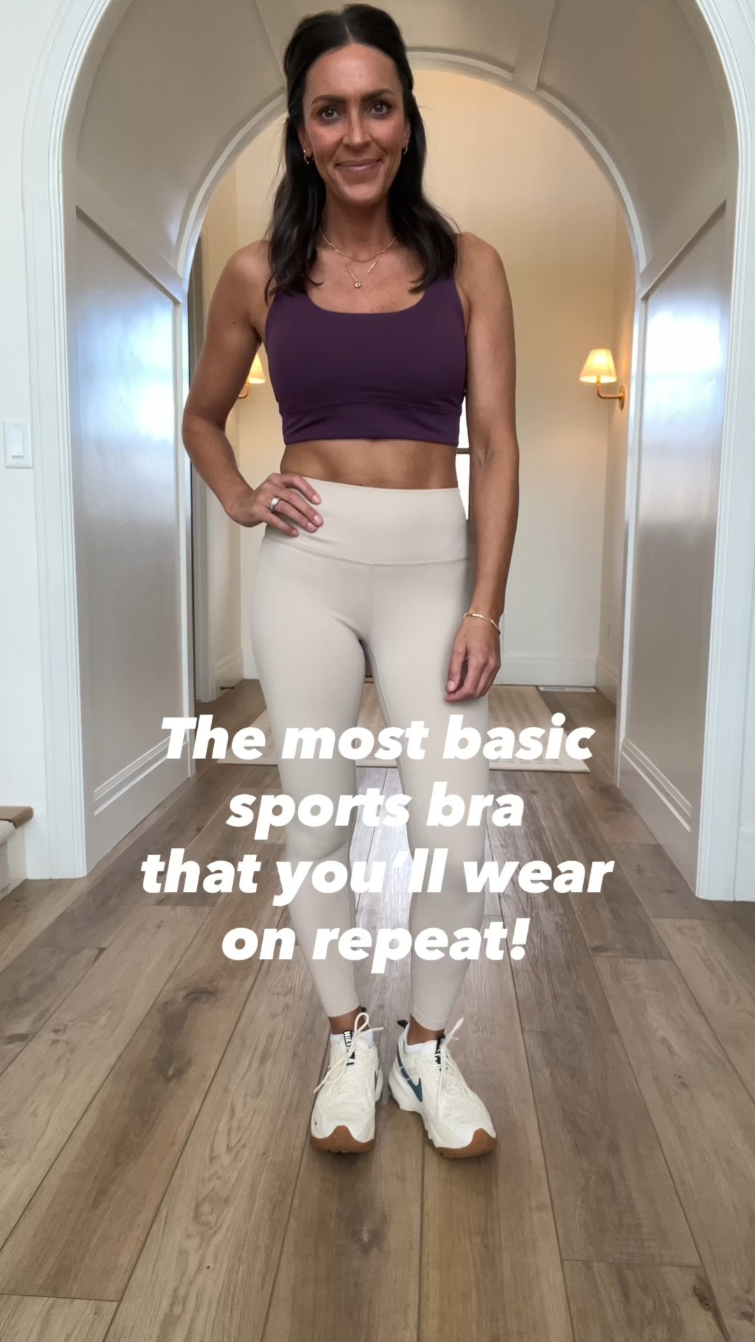 The comfiest sports bra from Crz Yoga on Amazon.  I love this plum color but it comes it other colors as well. It is so so soft, has amazing coverage and support. I’m in a size small. These leggings are also Amazon and are good ones. I’d size down. I’m in small but wish I had an XS. 
These Nike sneakers are the cutest. Pair them up with your favorite gap sweats too  

#LTKootd #LTKActive #LTKfitnessgoals
