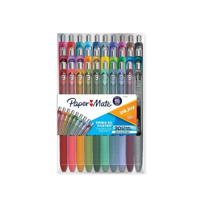 Paper Mate InkJoy Gel 30pk Gel Pens 0.7mm Medium Tip Multicolored: Retractable Stationery & Office Supplies | Target