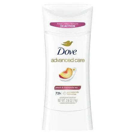 Dove Advanced Care Antiperspirant Deodorant Stick for Women Peach & Chamomile Tea, 2.6 oz | Walmart (US)