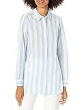 Amazon Brand - Goodthreads Women's Lightweight Cotton Boyfriend Tunic, Blue/White Wide Stripe, X-Sma | Amazon (US)