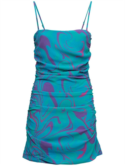 Weworewhat - Ronnie draped viscose mini dress - Blue/Multi | Luisaviaroma | Luisaviaroma