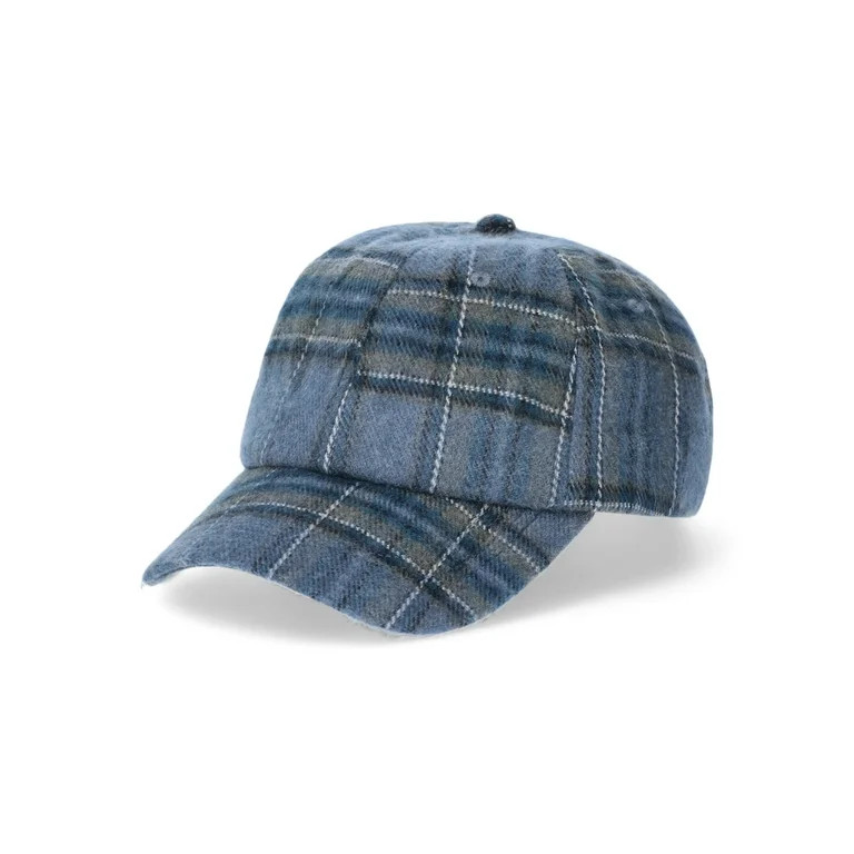 Time and Tru Women's Plaid Flannel Baseball Hat, Blue - Walmart.com | Walmart (US)