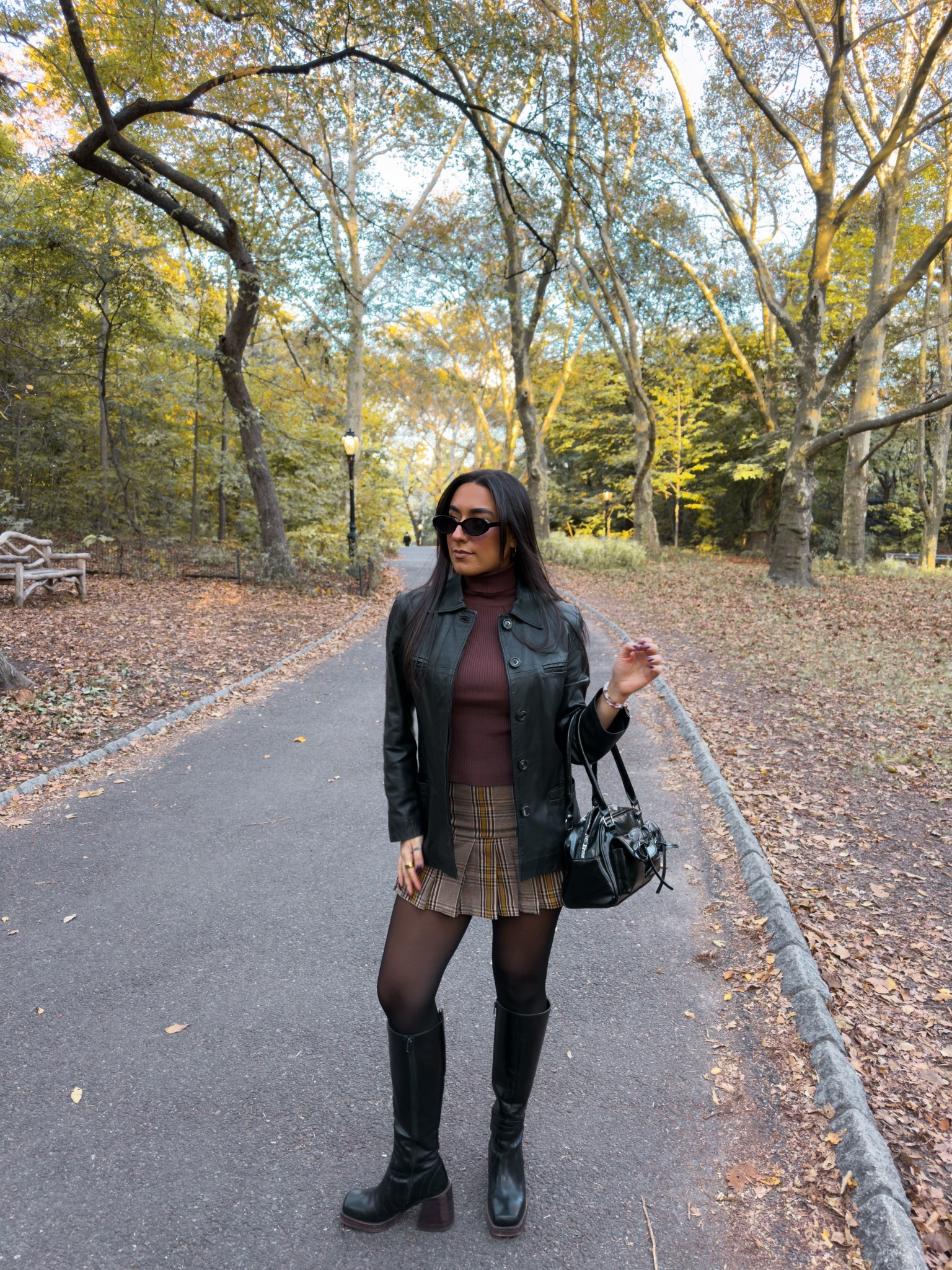 The perfect fall outfit. Loving the black and brown color combos this year, especially with a black leather jacket and these black leather boots which are SO cute and comfy! Even after walking all day my feet don’t hurt. Great Thanksgiving outfit idea! Also these sheertex tights are SO worth it. 

#LTKHoliday #LTKSeasonal #LTKStyleTip