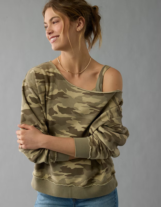 AE Off The Shoulder Sweatshirt | American Eagle Outfitters (US & CA)