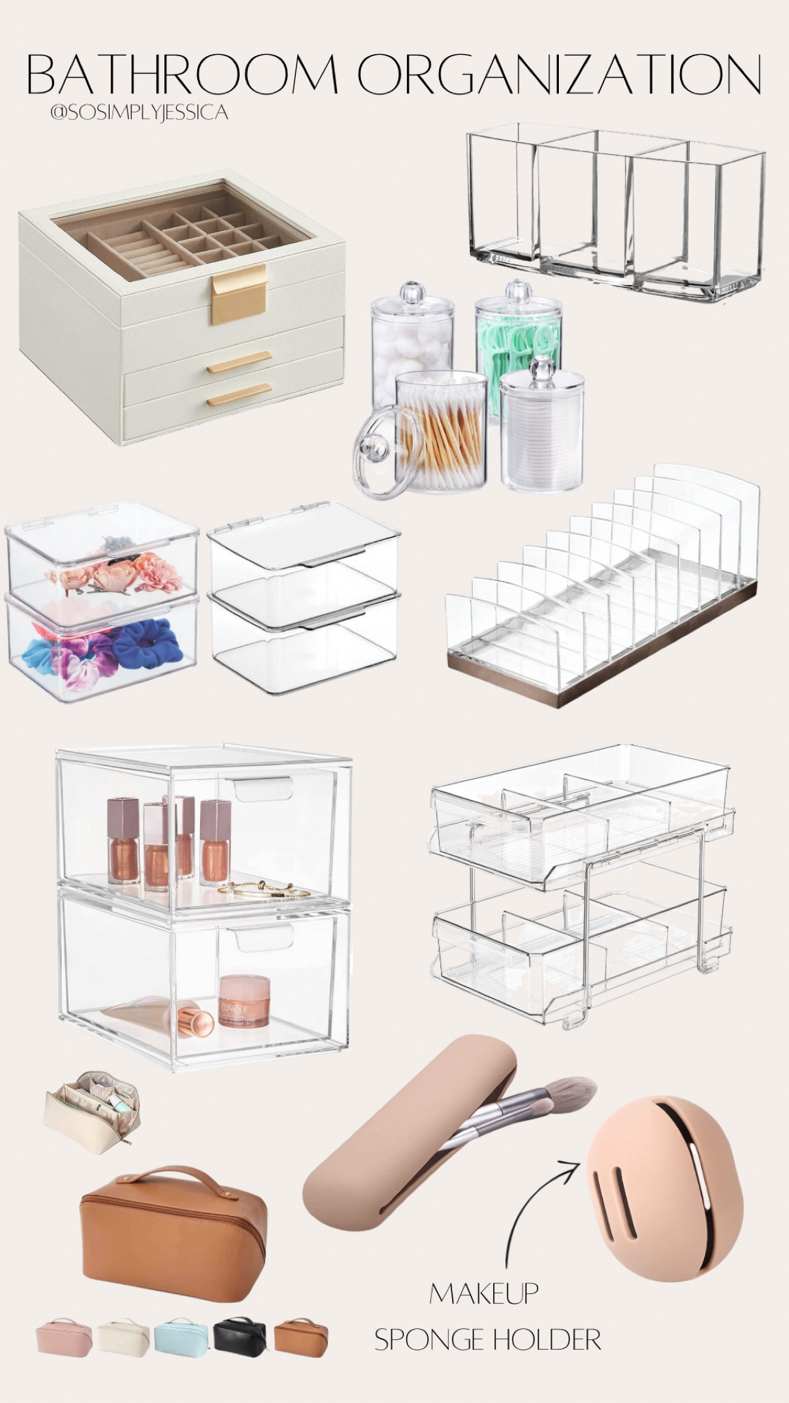 Bathroom 
Bathroom organizing 
Bathroom organization 
Acrylic 
Makeup holders
Makeup dividers
Makeup bag
Jewelry box 

#LTKhome #LTKFind #LTKsalealert