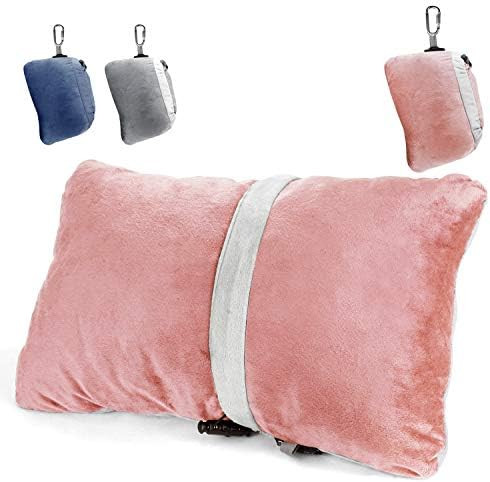 Compact Travel Pillow Made with Shredded Memory Foam and Super Soft Fleece Fabric for Ultimate Comfo | Amazon (US)