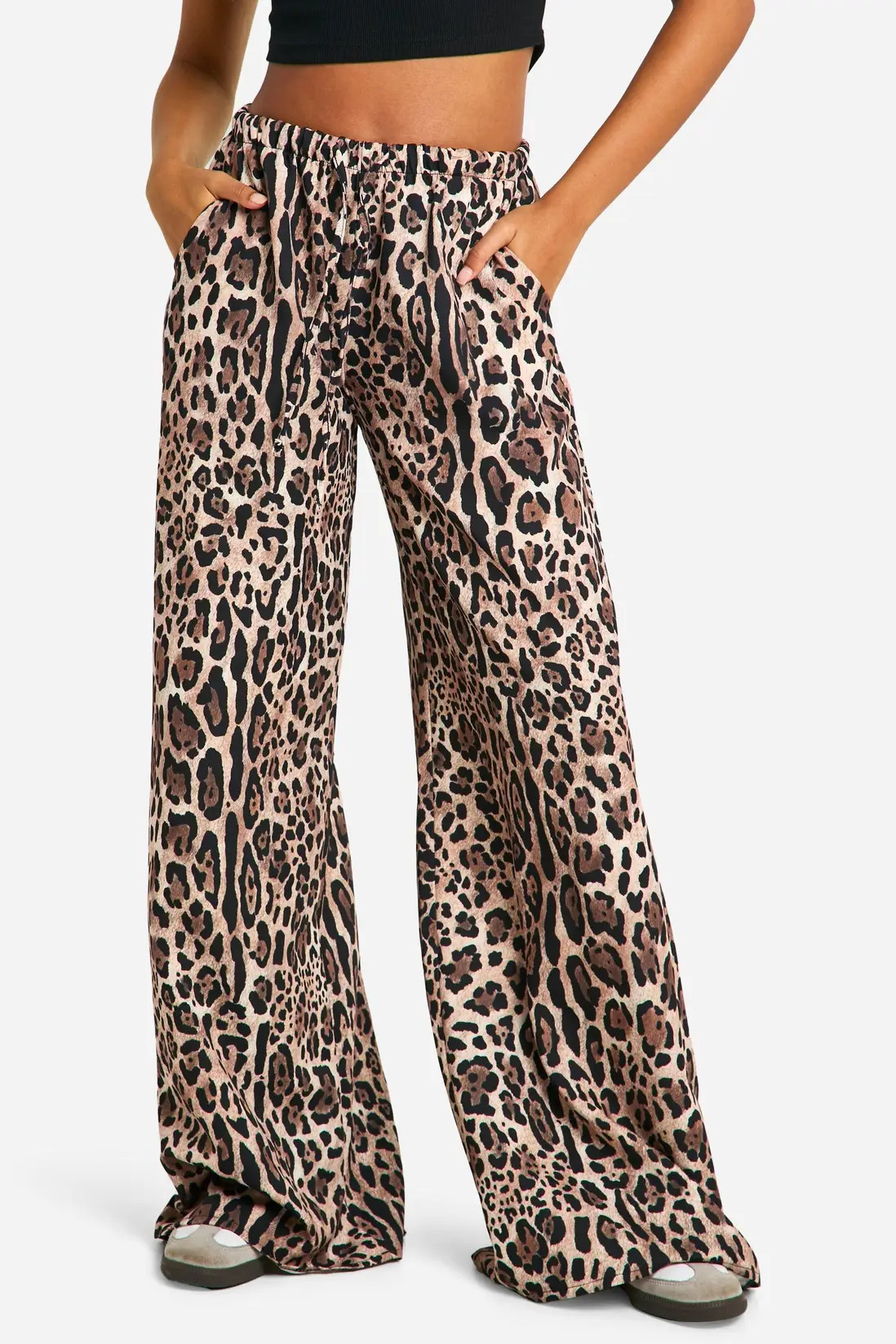 Leopard Tall Animal Print Wide Leg Trouser | Boohoo | Boohoo.com (UK & IE)