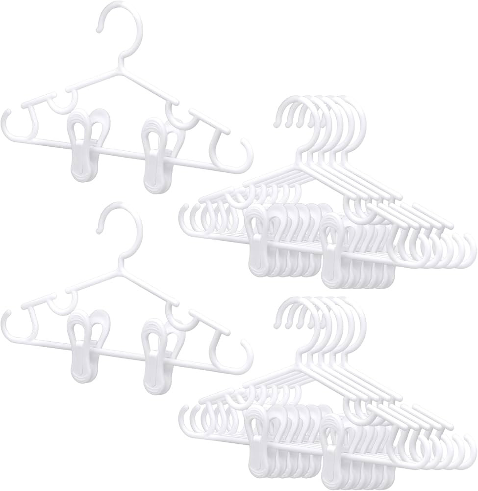 Hsei Nursery Hangers with Clips for Kids 10/20/40 Pack Baby Hangers with 20/40/80 Pack Clips for ... | Amazon (US)