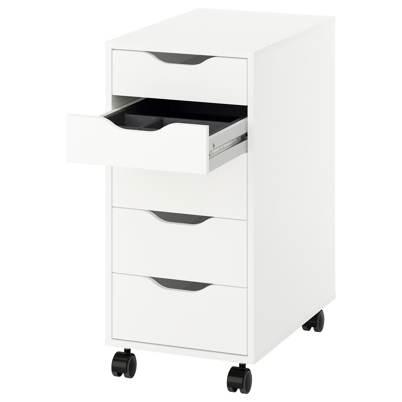 IKEA ALEX drawer unit on casters, with insert white/black, 14 1/8x29 7/8 | IKEA US