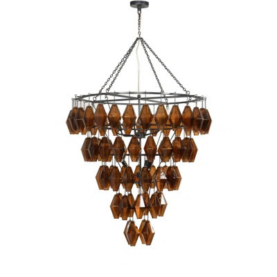 Adeline Large Round Chandelier-Amber Glass | Wayfair North America