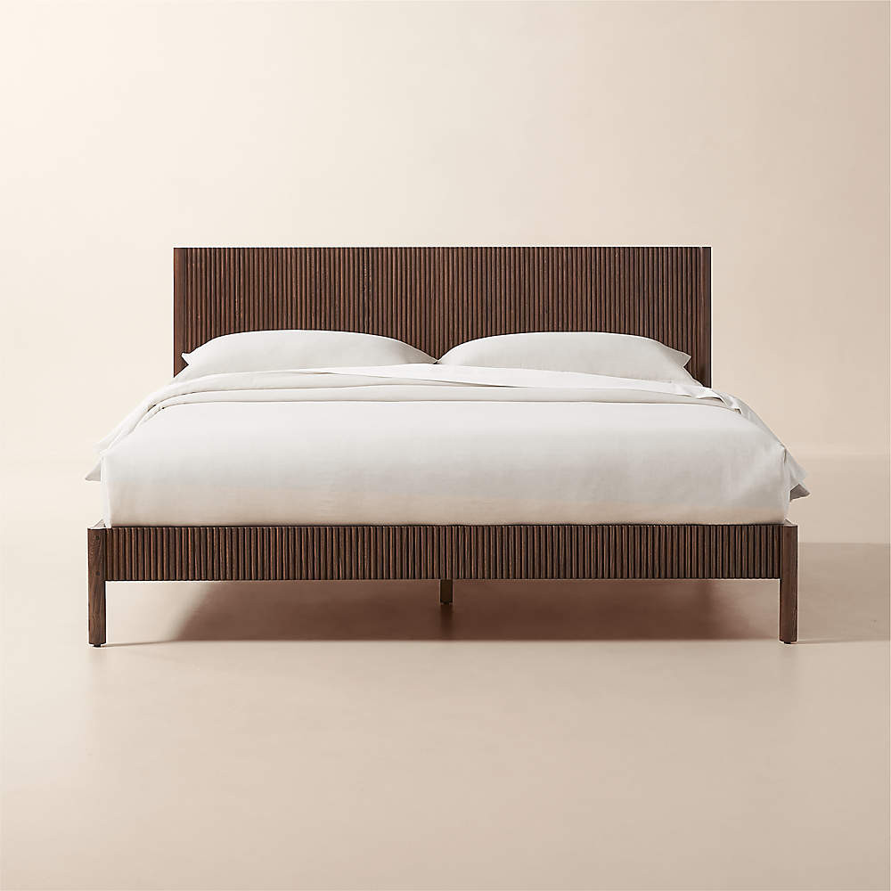 Siro Dark Mindi Wood Queen Bed + Reviews | CB2 | CB2