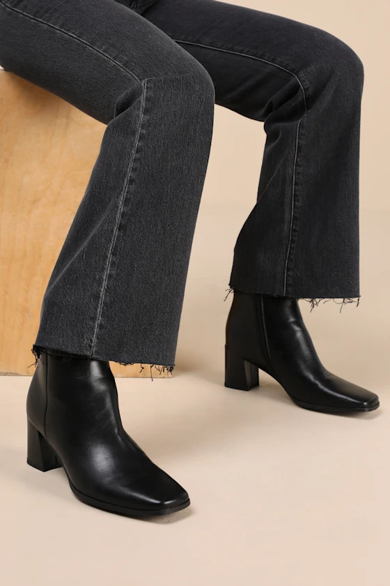 Layten Black Square Toe Ankle Boots | Lulus