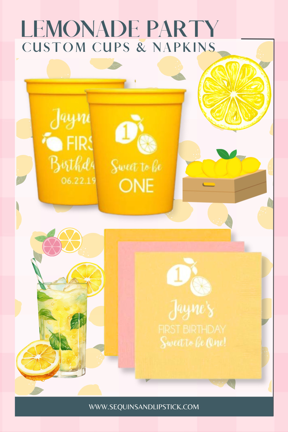 Host a sweet lemonade-themed celebration with custom cups and napkins. Perfect for first birthdays and summer parties, these personalized supplies help create a bright and cheerful party setup. 

 #LTKGiftGuide #LTKFindsUnder100 #LTKBaby