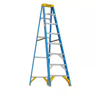 8 ft. Fiberglass Step Ladder (12 ft. Reach Height) with 250 lb. Load Capacity Type I Duty Rating | The Home Depot