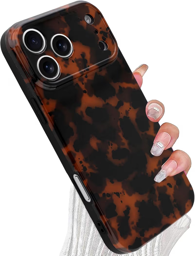 Case for iPhone 17 Pro, Stylish Leopard Tortoise Amber Design Slim & Shockproof Translucent Matte... | Amazon (US)