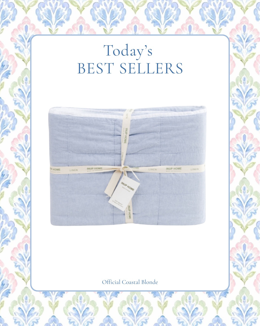 Linen blend bedding quilt cover 
Home decor 
Blue and white bedding 

#LTKHome