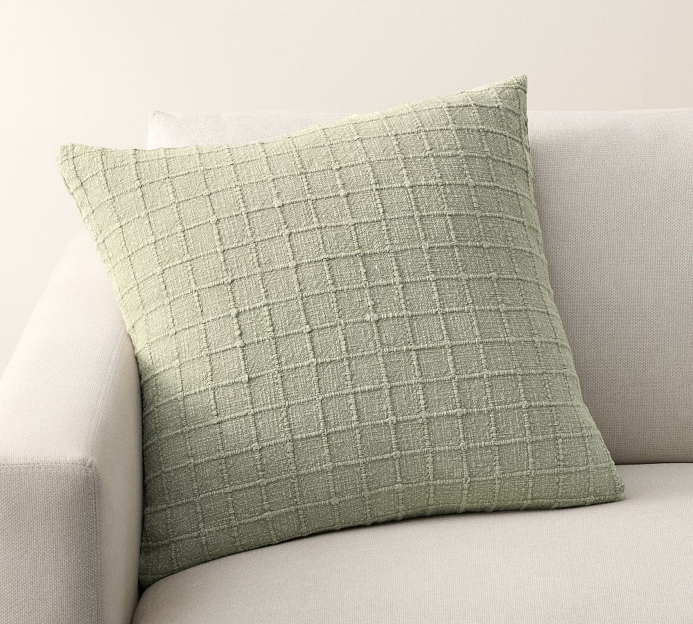 Palmer Windowpane Pillow Cover, 22" | Pottery Barn (US)