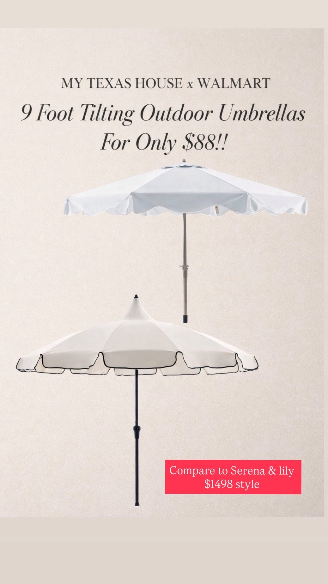 RESTOCKED! Brand new Serena & lily inspired outdoor umbrellas for only $88 😍😍😍

#LTKHome #LTKSeasonal #LTKSpringSale