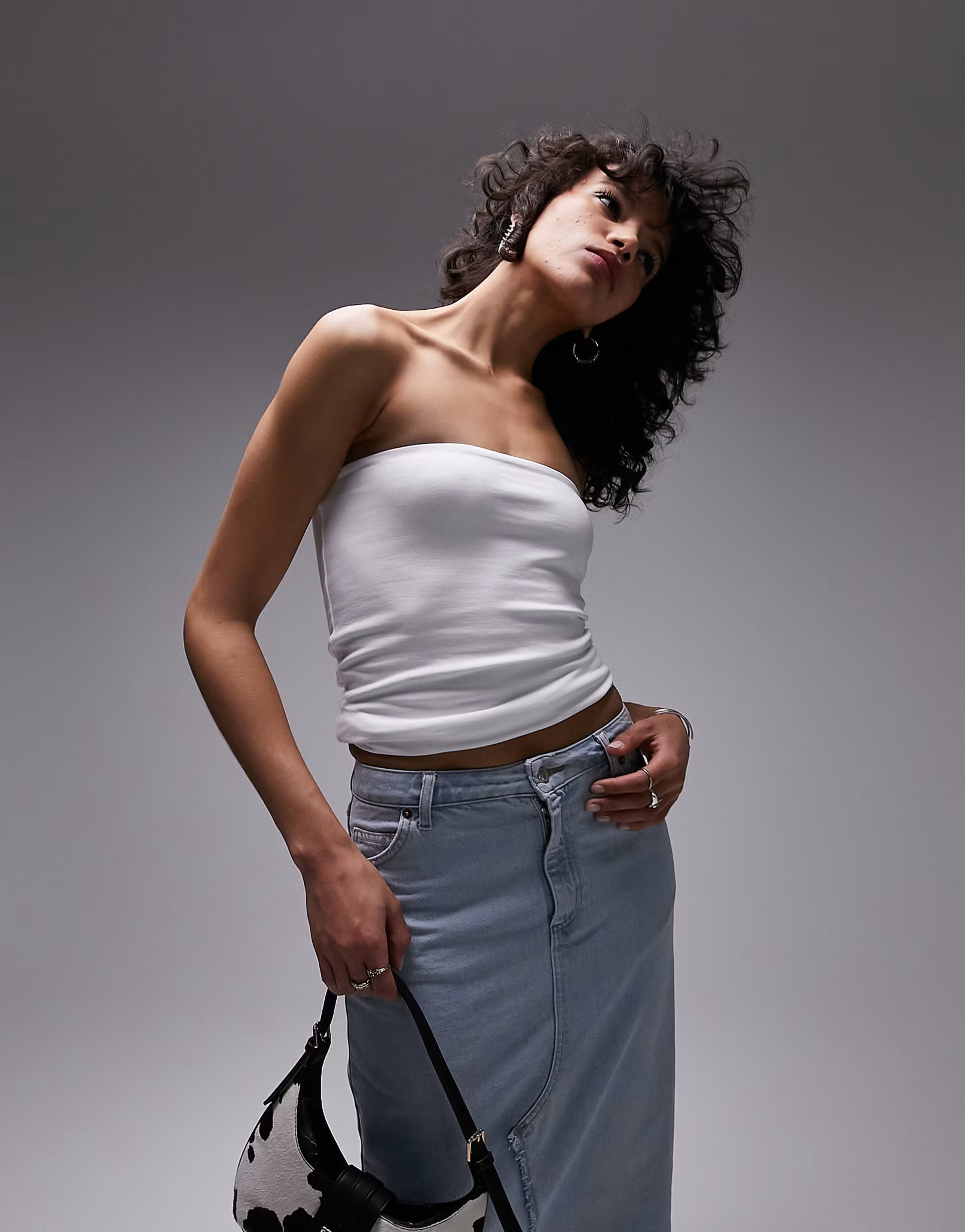 Topshop longline bandeau in white | ASOS (Global)