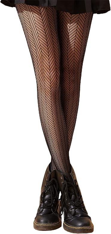 SheIn Women's Patterned Tights Fishnet Floral Pantyhose High Waist Stockings Fishnet Black One Si... | Amazon (US)