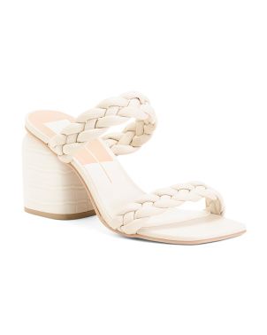 Woven Double Band Square Toe Heeled Sandals | TJ Maxx