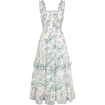 Scarlet Darkness Floral Dress for Women 2026 Flowy Sundress Smocked Cottagecore Dresses | Amazon (US)