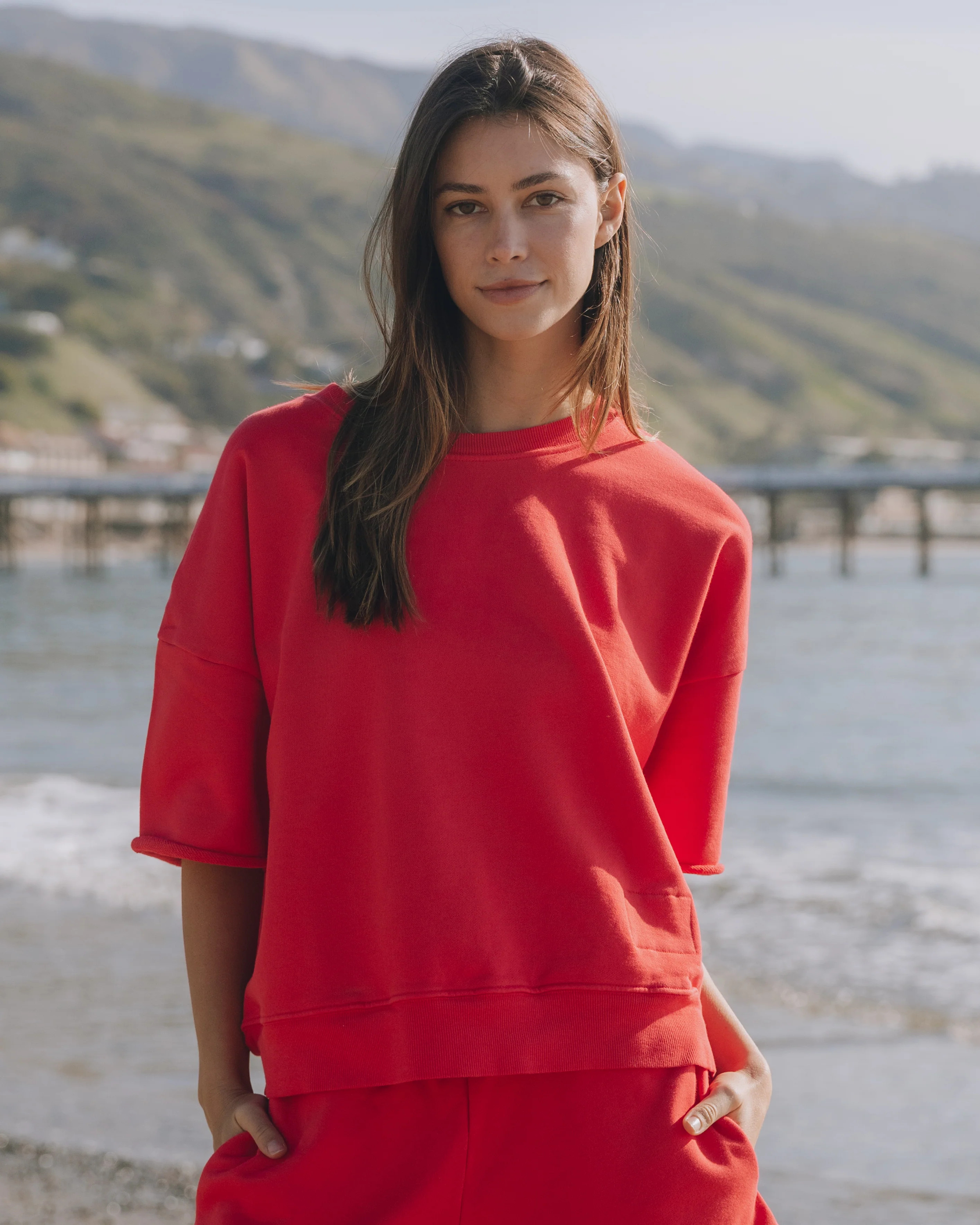 Cropped Sleeve Crew - Heart | Daily Drills