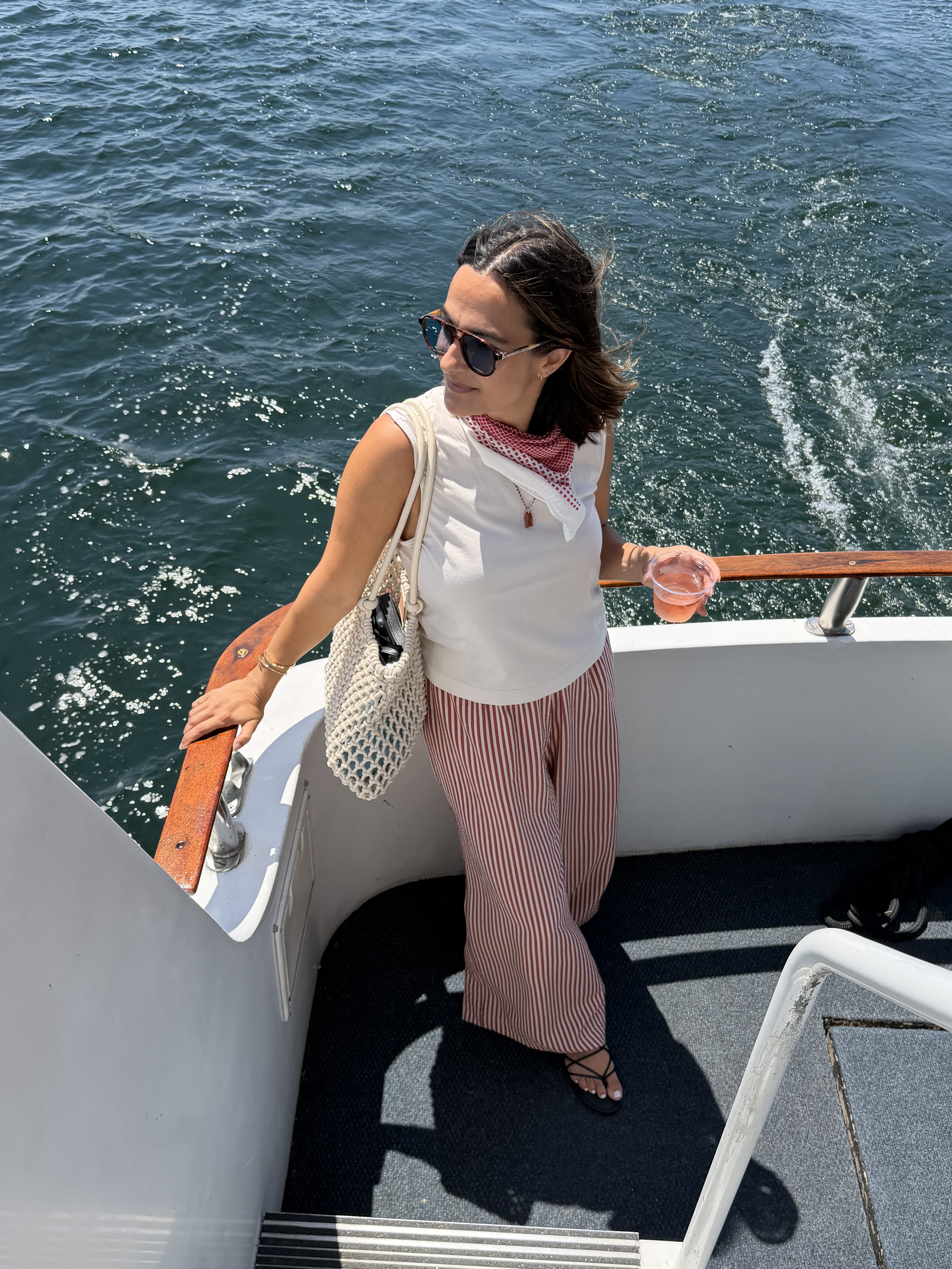 Boat day outfit idea 🚤 These stripe pants are a new favorite - so easy to throw on and go!  

 #LTKootd #LTKSeasonal