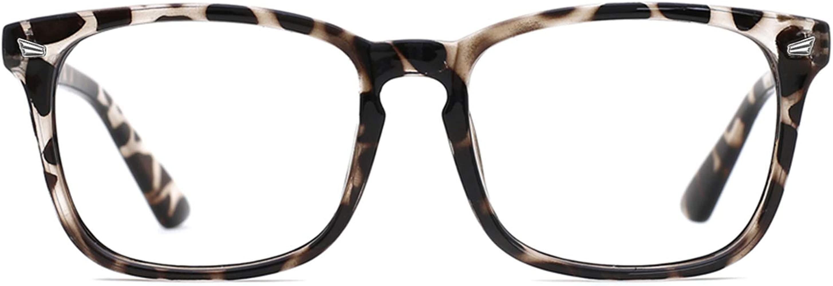 TIJN Blue Light Blocking Glasses for Women Men Clear Frame Square Nerd Eyeglasses Anti Blue Ray Comp | Amazon (US)