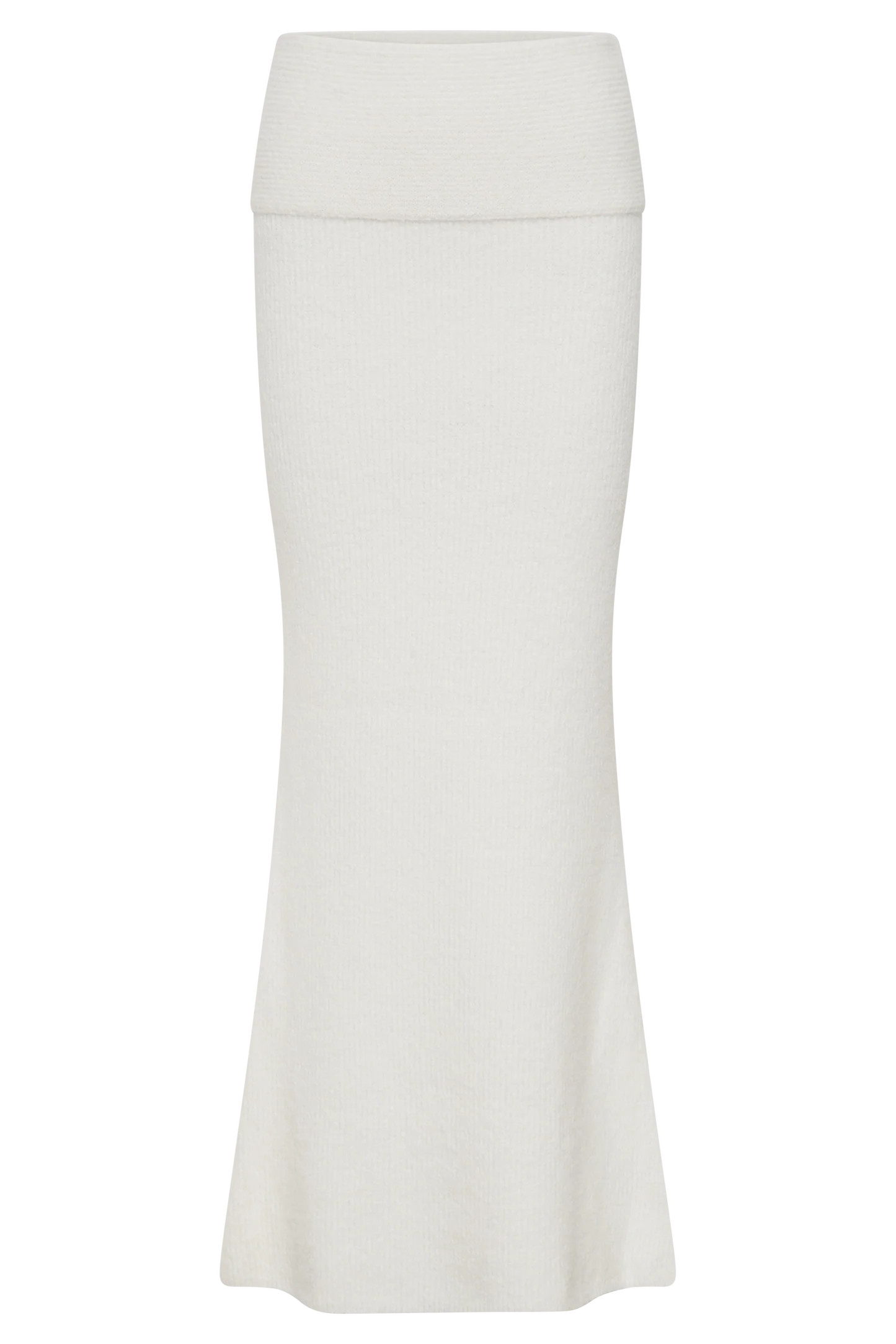 Charlotte Knit Maxi Skirt With Overlay - Ivory | MESHKI US