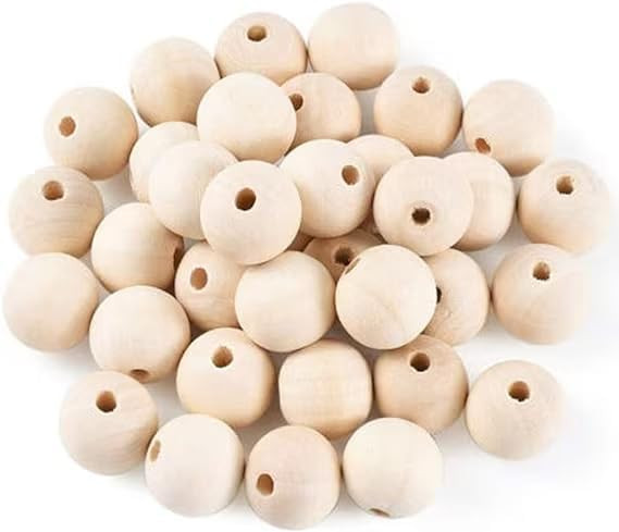 200Pcs 16mm Wood Beads Round Wooden Spacer Beads Unfinished Natural Wood Loose Beads | Amazon (US)