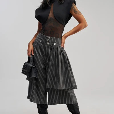 OFFICE SIREN STRIPED GAUCHO PANT Current price: $69.90 USD / No reviews yet {"averageRating":"0","reviewCount":0} | AKIRA