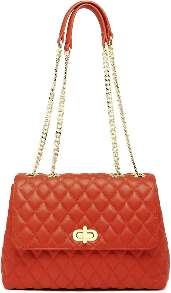 ER.Roulour Quilted Crossbody Bags for Women, Trendy Roomy Shoulder Handbags with Flap Gold Hardwa... | Amazon (US)