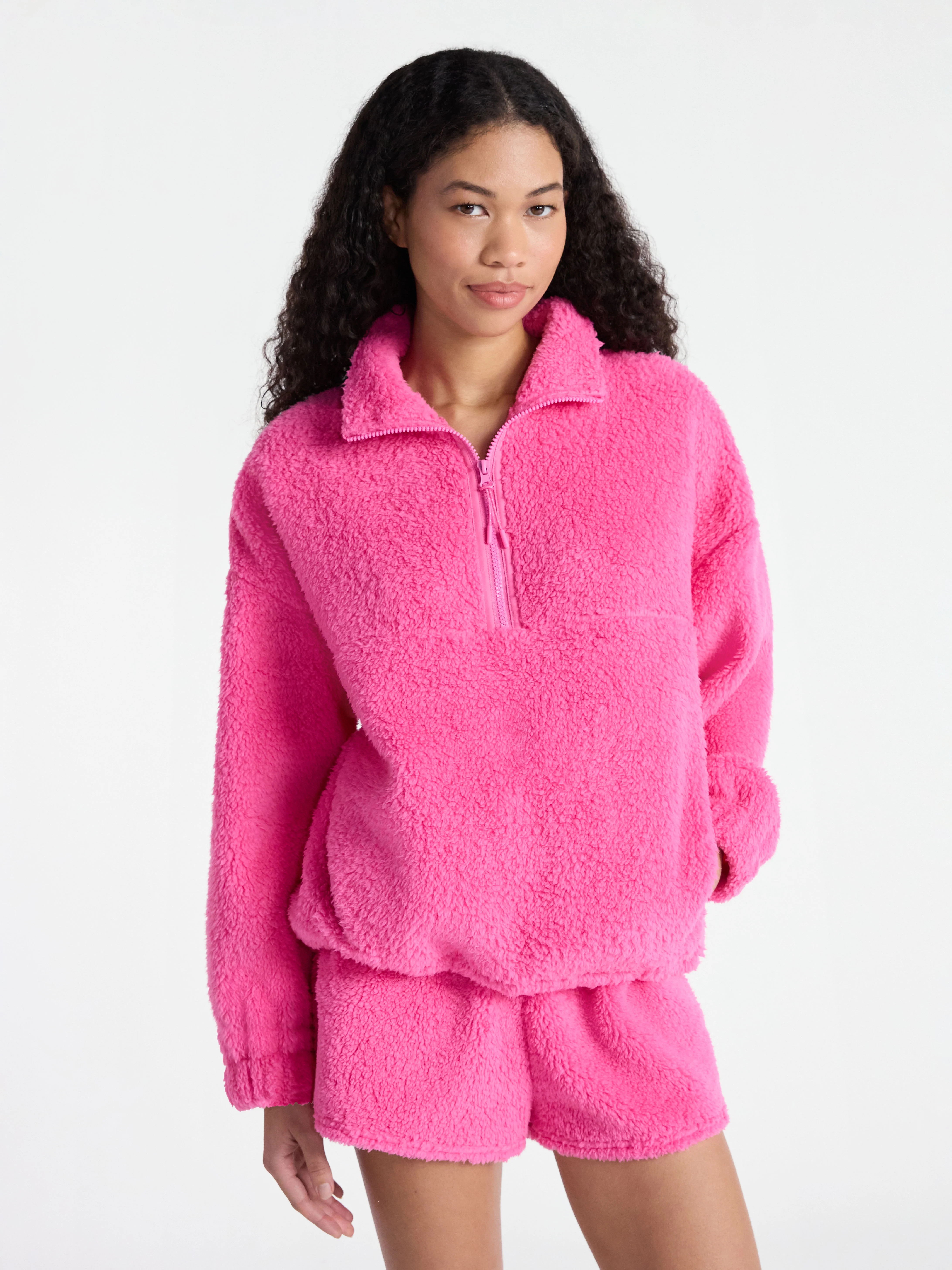 No Boundaries Plush Half-Zip Pullover, Women's | Walmart (US)