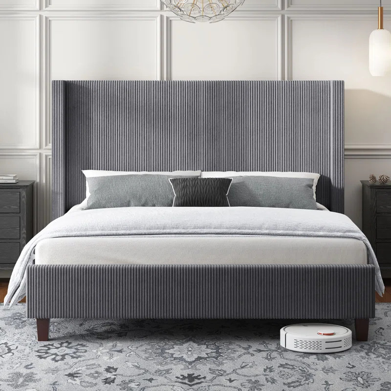 Wade Logan® Wauseon Corduroy Upholstered Bed & Reviews | Wayfair | Wayfair North America