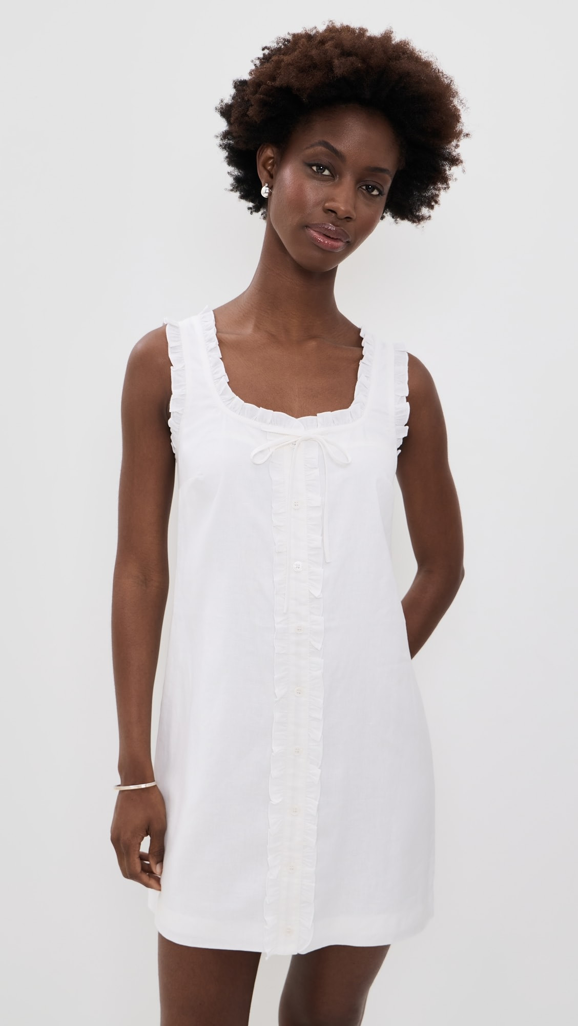 Linen Ruffle Dress | Shopbop