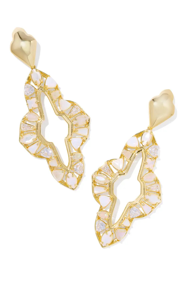 Abbie Crystal & Mother-of-Pearl Statement Drop Earrings | Nordstrom