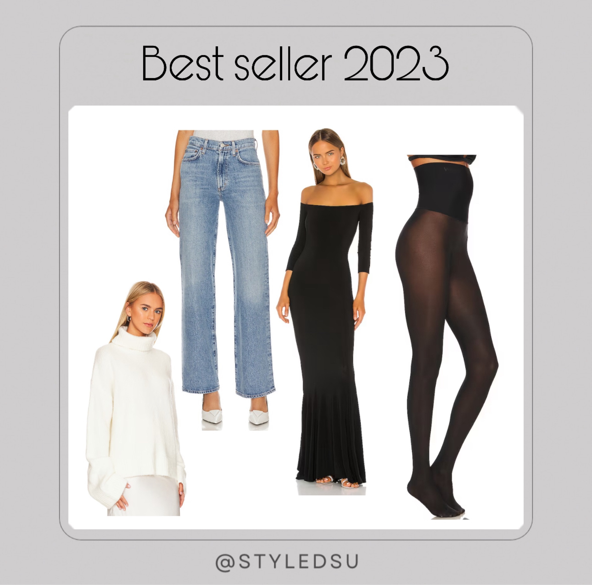 Best seller 2023.
Best seller. 
Agolde jeans. 
Revolve best seller 2023.
Revolve best seller. 
Black off the shoulder gown. 
White sweater. 
Black tights. 
x REVOLVE Cecilia Knit Jumper in Cream
SNDYS 

Fatal High Waist Tights in Black
Wolford 


Harper Mid Rise Wide Straight in Flash
AGOLDE 

Off the Shoulder Fishtail Gown in Black
Norma Kamali 

Silver sequin dress. 
Silver dress. 
Black dress. 
Black dresses. Sequins dress. 
Christmas party dresses. New year’s eve dress. 
Revolve sequin dresses. Revolve jackets. 
Winter jackets. 
Most wanted jackets. 
Best seller jackets from Revolve. 
Revolve best seller. 
Revolve top 5 best seller. 
x Rachel Nadine Gown in Black
Lovers and Friends 

Sweater dress. 
White sweater dress. 
Cut out sweater dress. 
Brown leather jacket. 
Fall cardigan. Green cardigan. Tan cardigan. Black off the shoulder dress. Black long sleeve off the shoulder dress. Black mini dress. Anine bing sweater . 
White cut out sweater. 
New in Revolve. 

Holiday outfit ideas, ltk holidays , ltk holiday, Christmas outfit ideas, thanksgiving outfit ideas, 
ltk bump , ltk sale , ltk find , ltk baby, ltk curves, ltk family , ltk sale alert, ltk style tip , ltk under 100, ltk under 50 ,
Fall outfit inspo, fall style, fall fashion . 

outfit inspo, fashion inspo, content creator, basic style , style inspo , street style, fashion style, outfit inspo, parisian style, styling inspiration, 
capsule wardrobe, style inspo. 
Revolve . 
Revolve haul. 
Revolve under $100 . 
Revolve under $200 . 
Revolve under $500 . 


#LTKSeasonal #LTKfindsunder100 #LTKHoliday