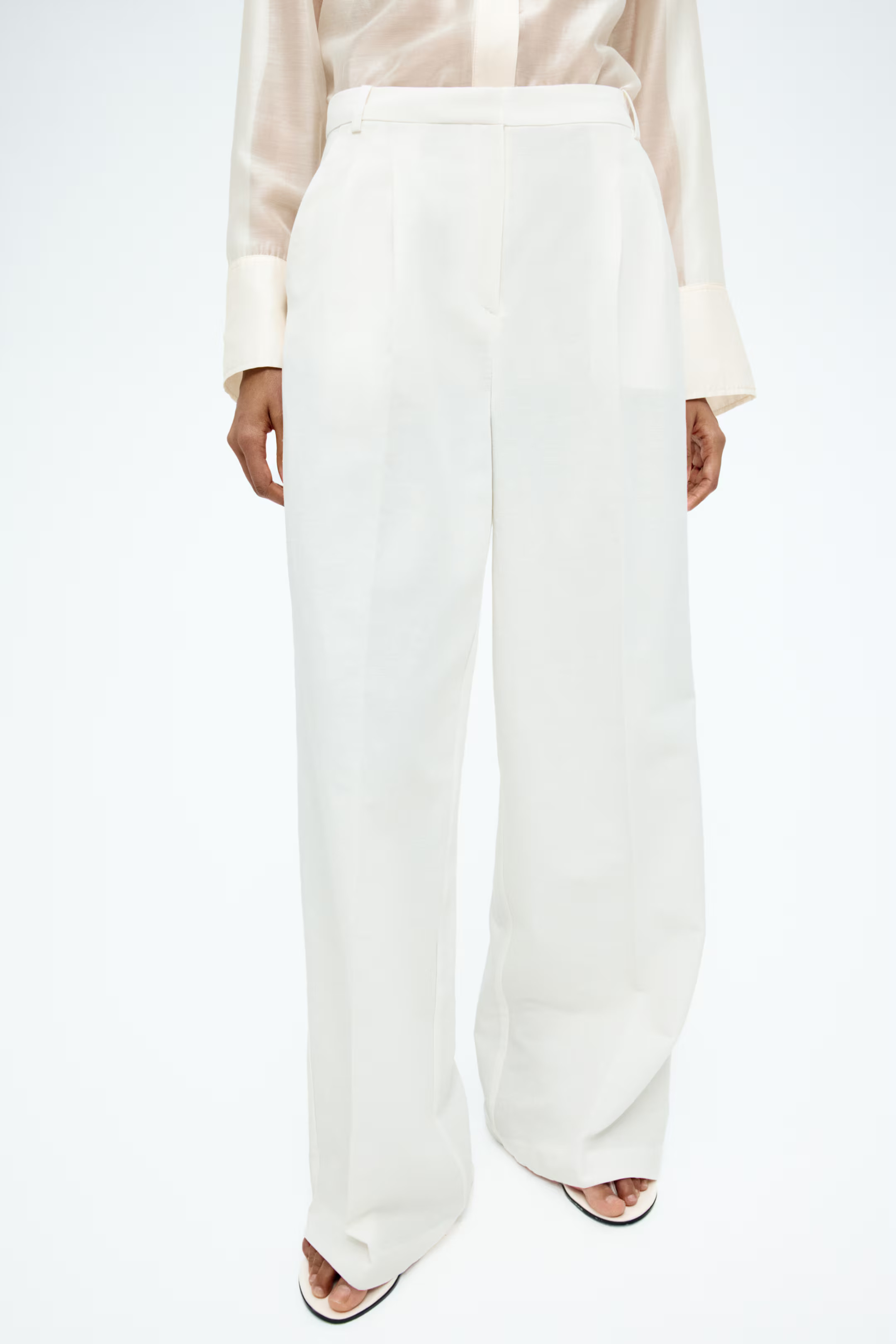 Wide-Leg Linen-Blend Pants | H&M (US + CA)