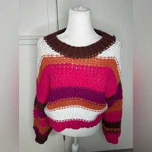 Altar'd State Multicolor Chunky Striped  Cropped Sweater size S | Poshmark