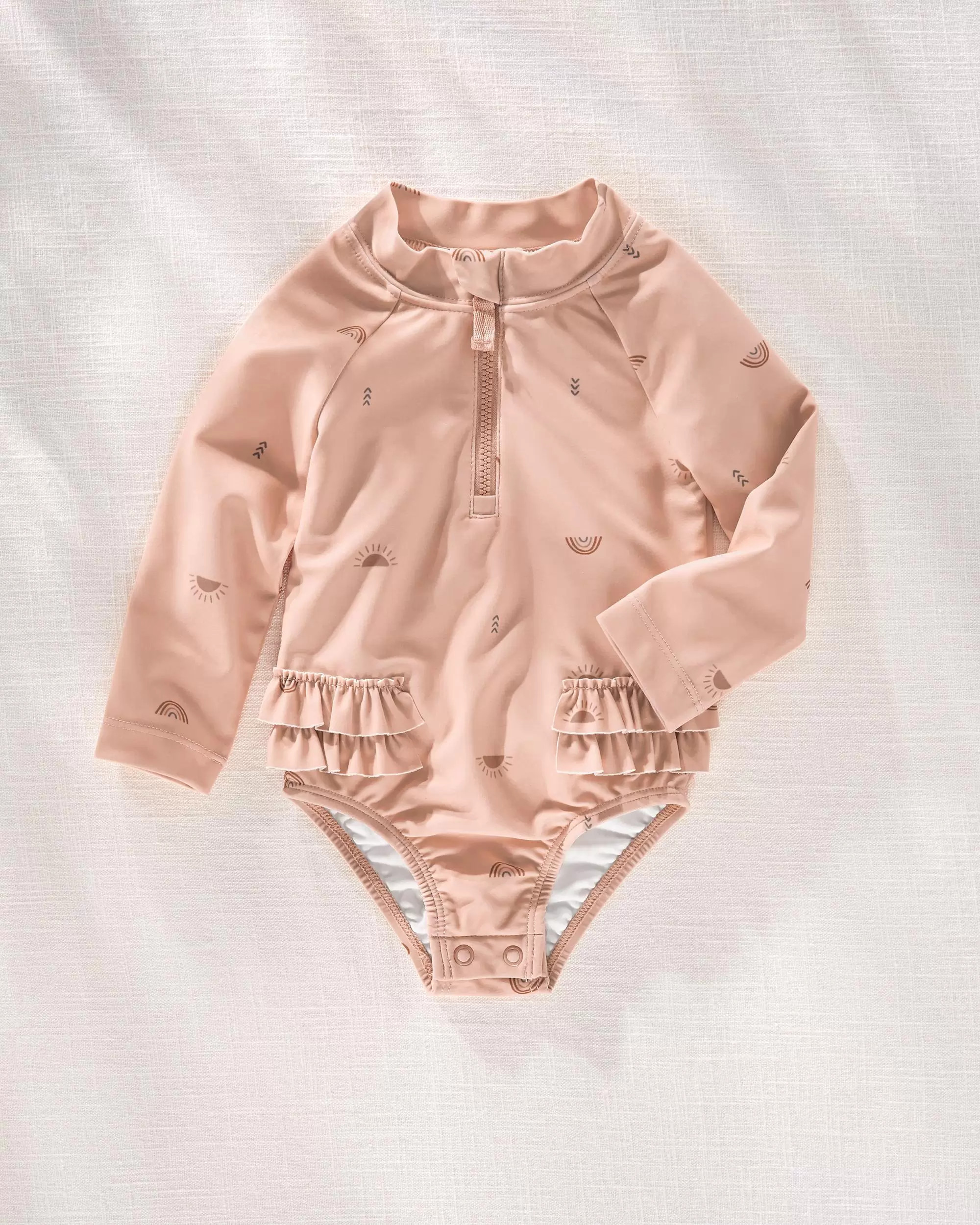 Baby Hilary Duff Rays And Rainbows Ruffle 1-Piece Rashguard | Carter's