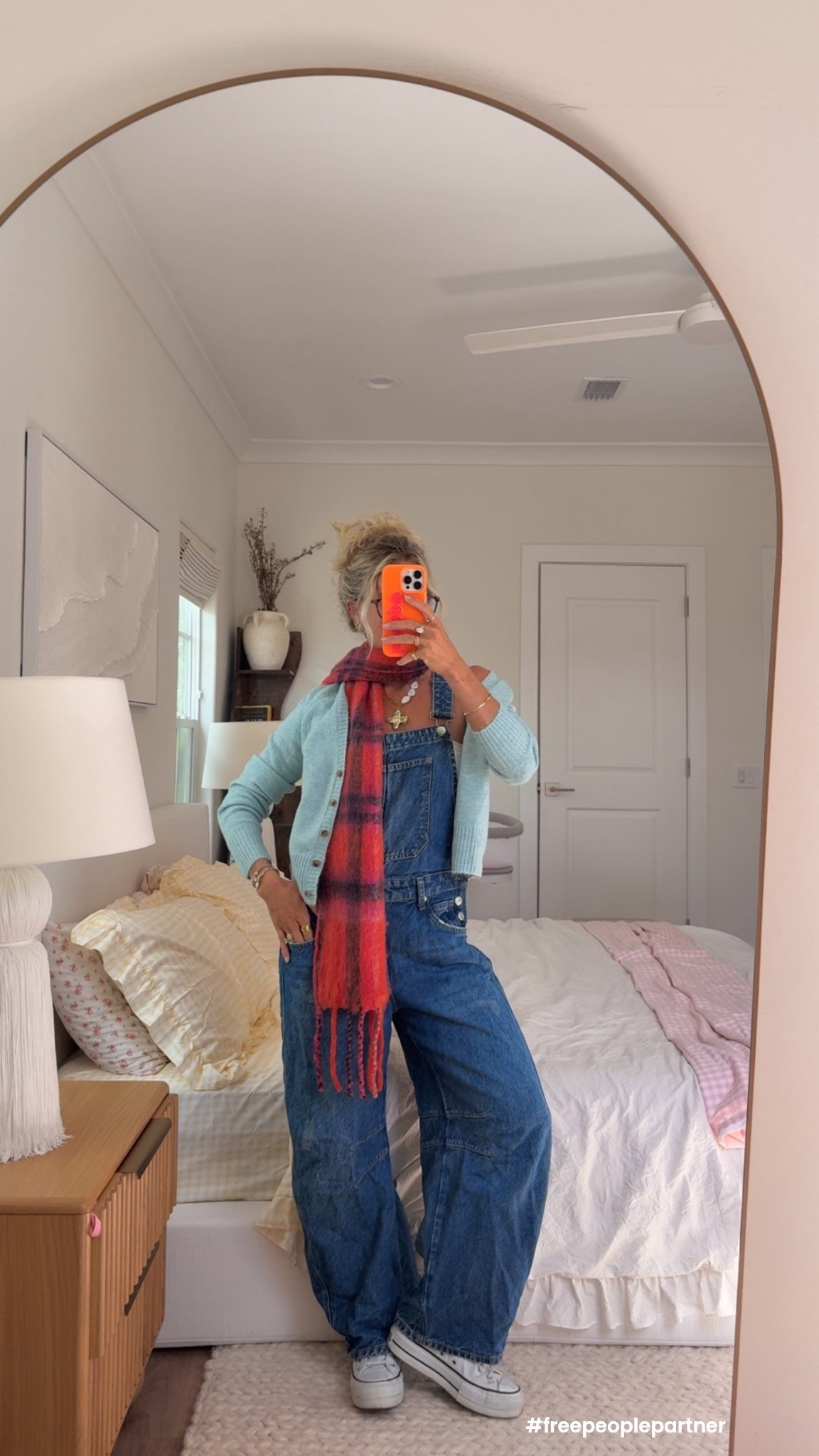 Can’t wait until it’s cold enough to wear this fit 😍 all @freepeople
Overalls size small
Cardigan size small
 #freepeoplepartner
