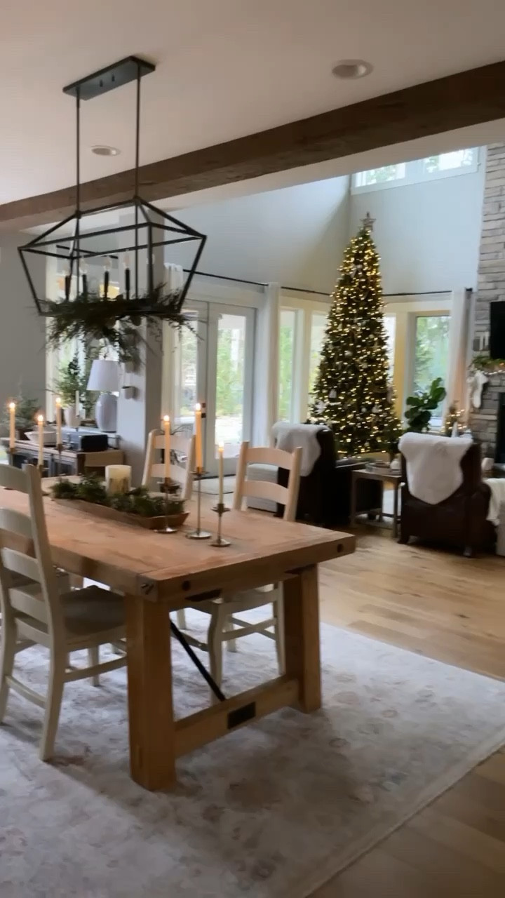 *so many pottery barn items on sale! This was our Christmas living room a few years ago. We were waiting on our sectional so we had lots of room around these two recliners for all the holiday fun😂. Our dining room table had a simple centerpiece with garland and candles. 

#LTKHoliday #LTKsalealert #LTKhome