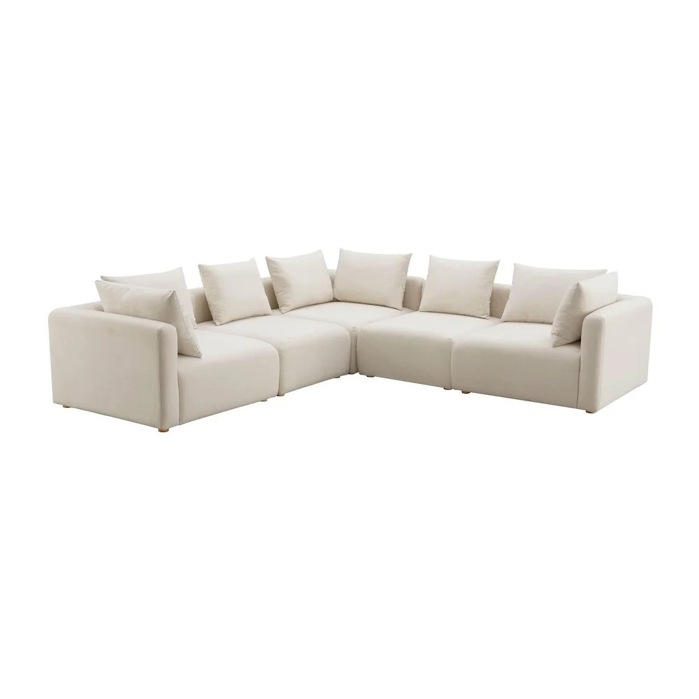 Hangover Cream Performance Linen 5-Piece Modular L-Sectional | Walmart (US)